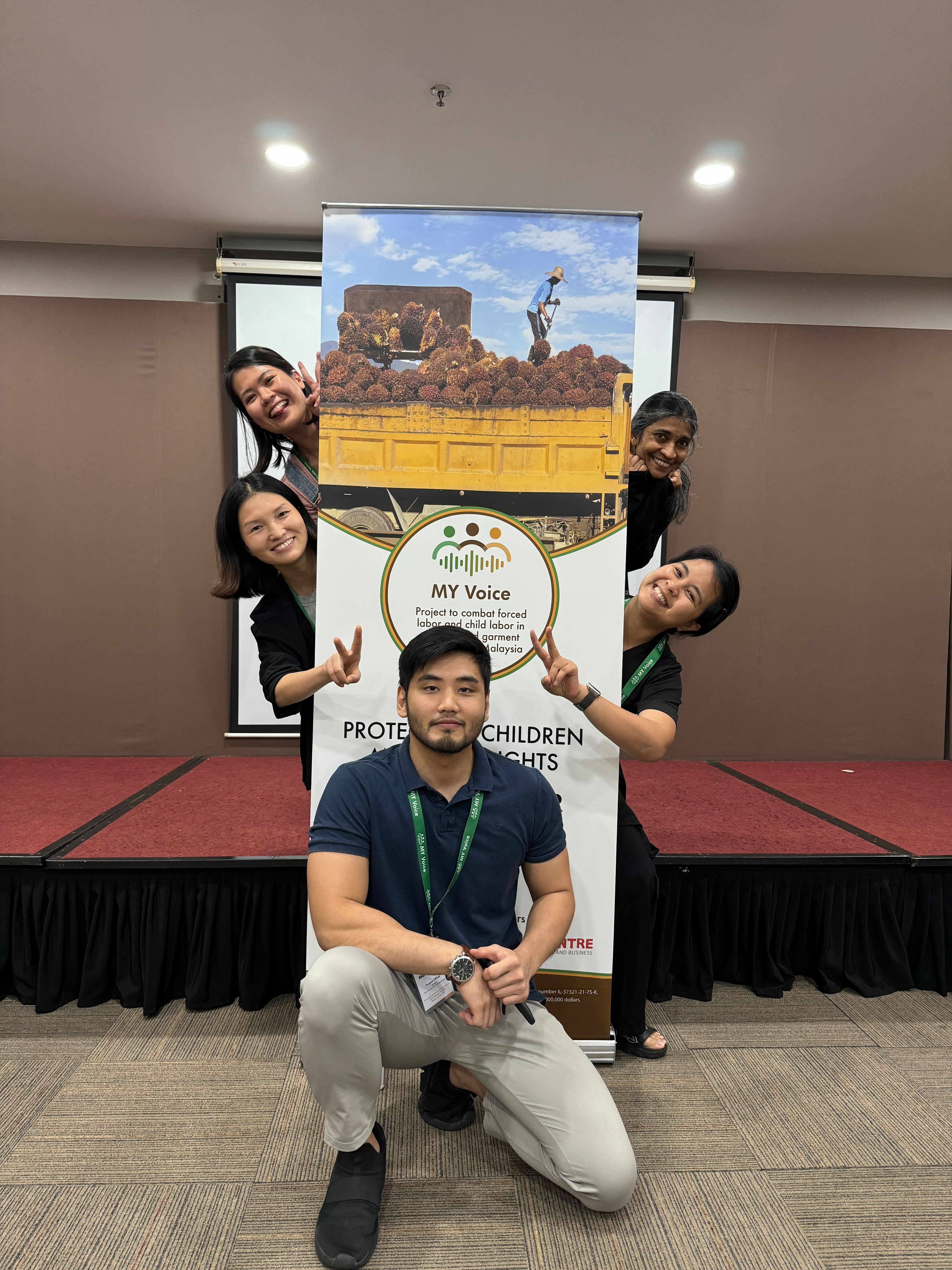 The Centre's MY Voice team during the launch of the Child Rights Action Hub in Malaysia. 